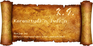 Keresztyén Iván névjegykártya